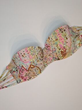 Victoria's Secret Pastel Floral Bandeau Bikini Top 34DD
